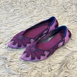 Rothys the point II amethyst flower flats size 7.5